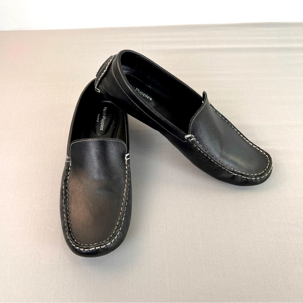 Hush Puppies mens Loafers. SZ 9.5 Medium Moyen BLACK‎